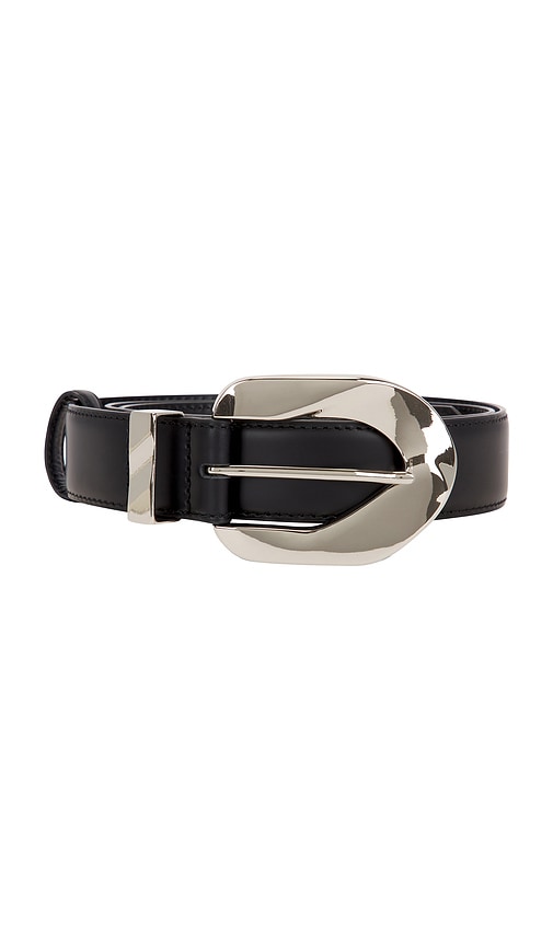 view 3 of 3 Adana Leather Belt in Black & Silver