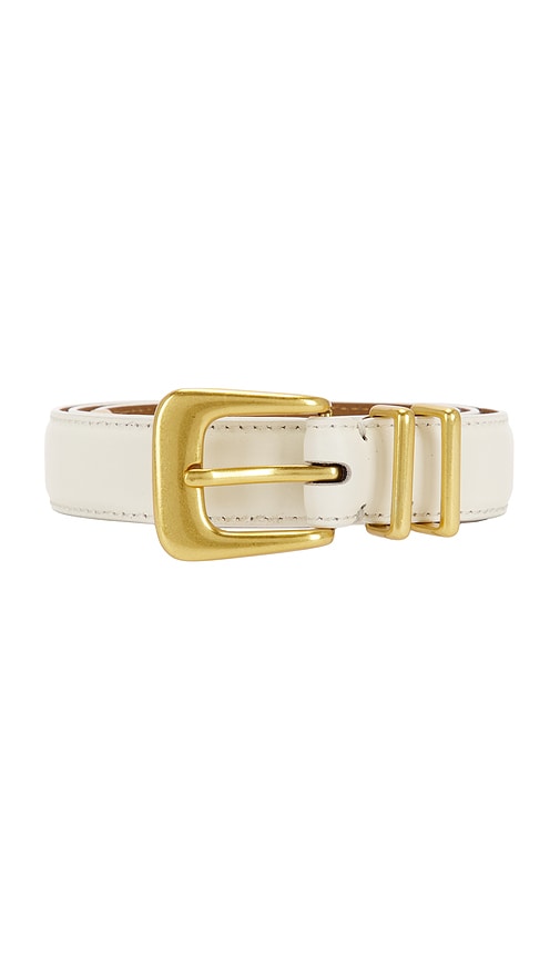 view 3 of 3 Western Denim Belt in Cream & Gold