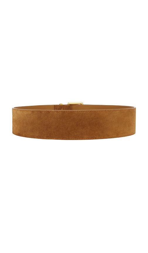 view 2 of 3 Wide Belt in Cognac & Gold