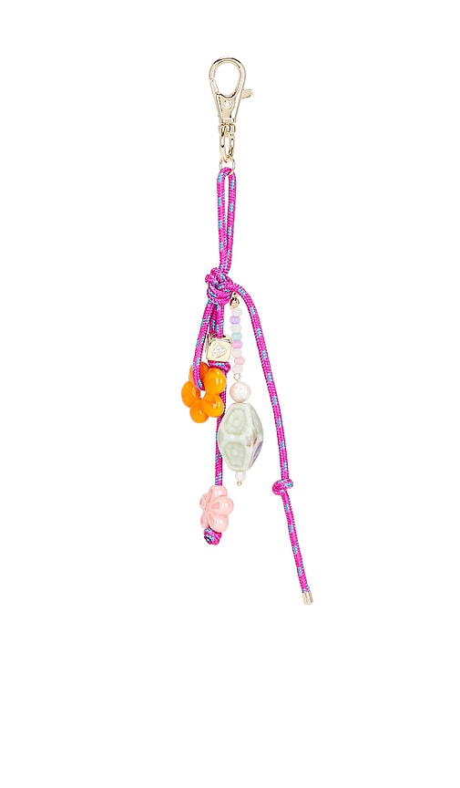 view 3 of 4 Claire Bag Charm in Gold Pink