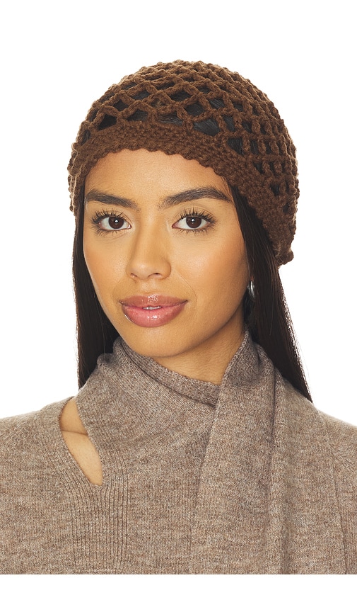 view 1 of 3 Dionne Crochet Hat in Dark Brown