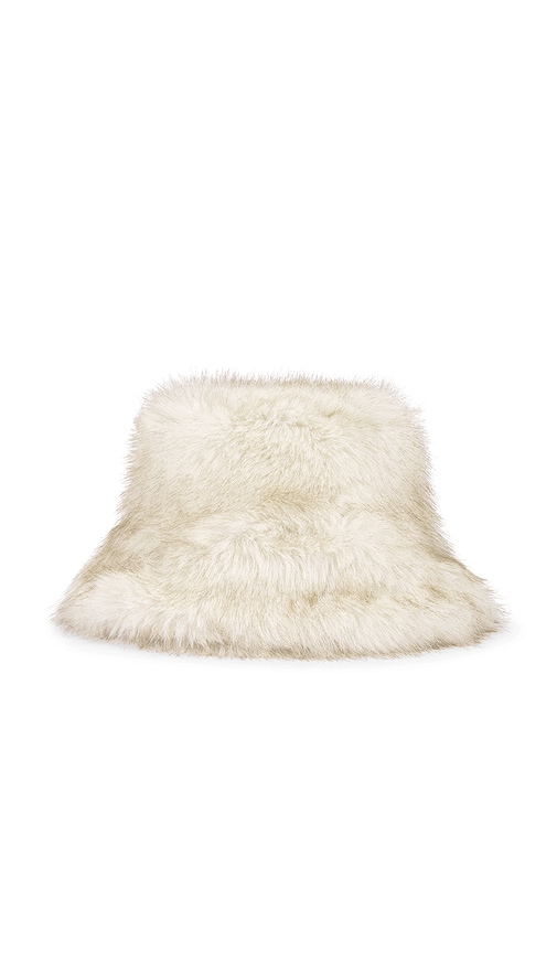 view 3 of 3 Perri Faux Fur Bucket Hat in Snow Grey