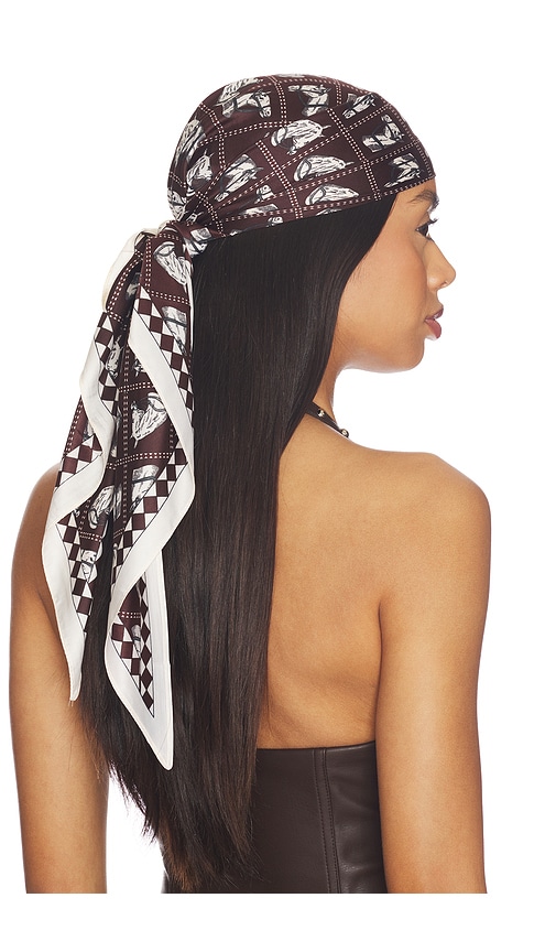 view 2 of 4 Maria Triangle Scarf in Brown Multi