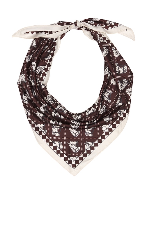 view 3 of 4 Maria Triangle Scarf in Brown Multi