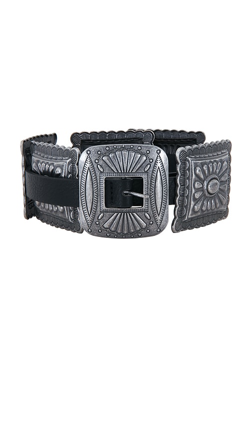 view 3 of 3 Bella Buckle Belt in Black & Silver