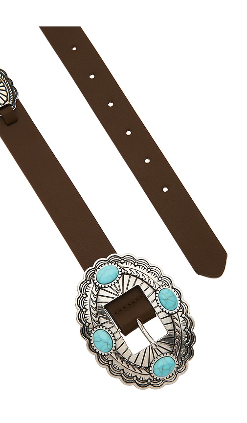 view 3 of 3 Gypsy Buckle Belt in Brown & Turquoise