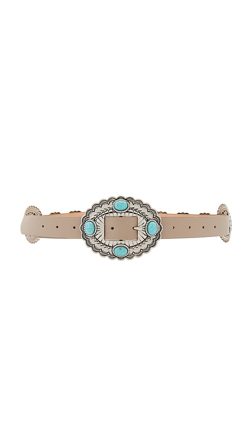view 1 of 3 Gypsy Buckle Belt in Taupe & Turquoise