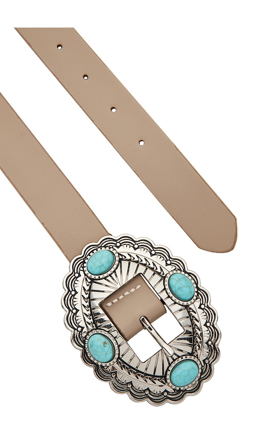view 3 of 3 Gypsy Buckle Belt in Taupe & Turquoise