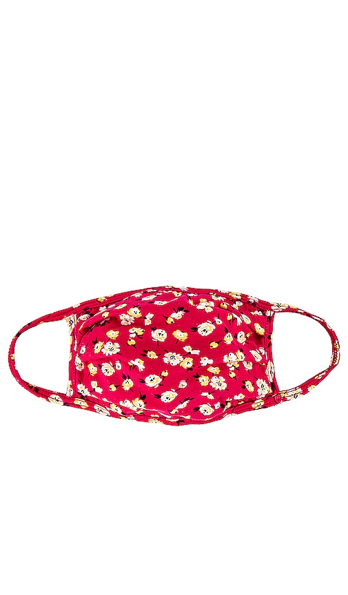 view 2 of 3 Protective Face Mask in Red Mini Floral