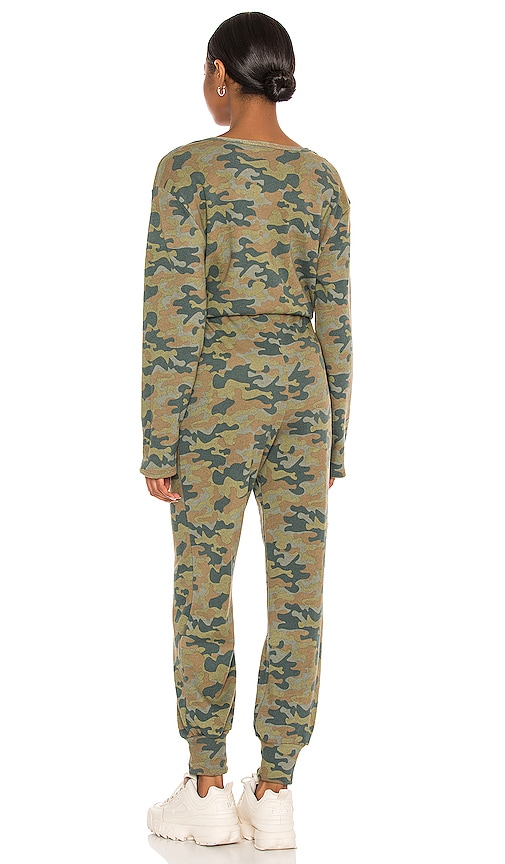 view 3 of 3 Long Sleeve Henley Jumpsuit in Camo