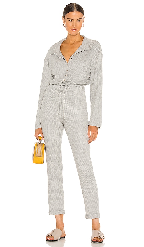 view 1 of 4 Cozy Knit Jumpsuit in Heather Grey