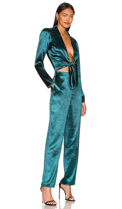 view 2 of 3 Kendall Jumpsuit in Dark Jade Green