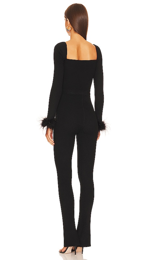 view 3 of 3 Evana Feather Jumpsuit in Black