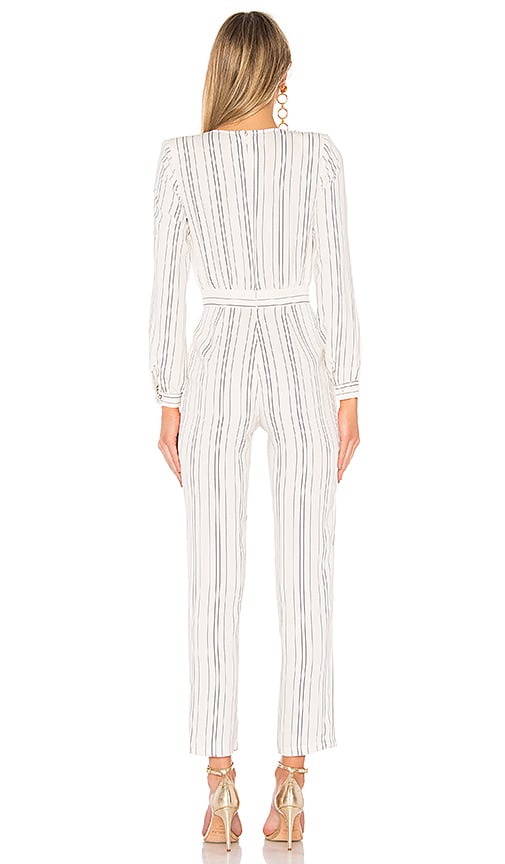 view 3 of 3 Study Abroad Jumpsuit in White Pinstripe