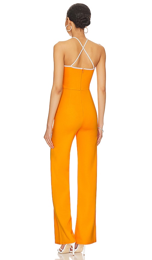 view 3 of 3 Maddison Jumpsuit in Orange & White