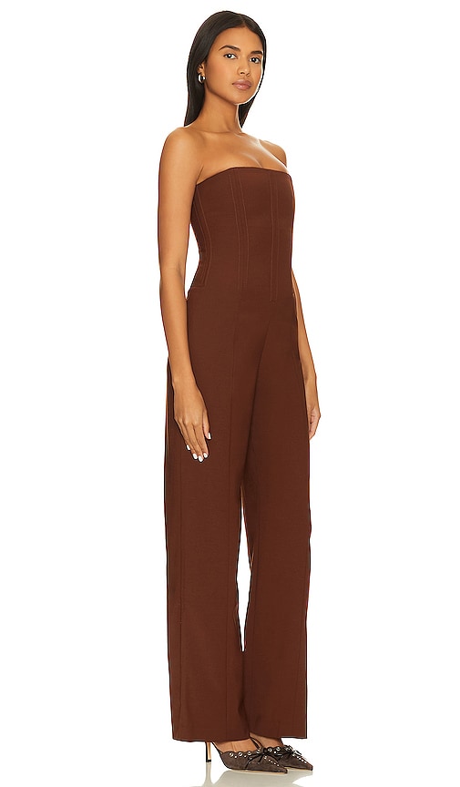 view 2 of 3 Abby Jumpsuit in Chocolate Brown