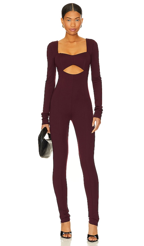 view 1 of 3 Tanya Jumpsuit in Midnight Burgundy