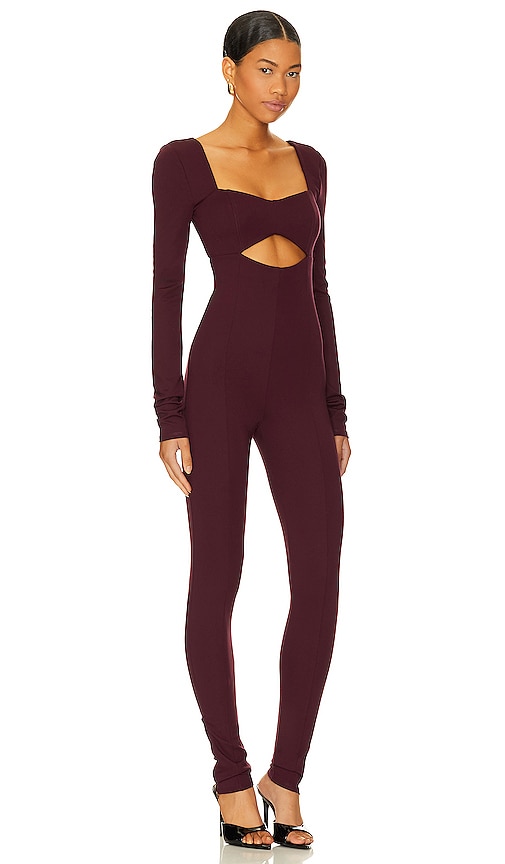 view 2 of 3 Tanya Jumpsuit in Midnight Burgundy