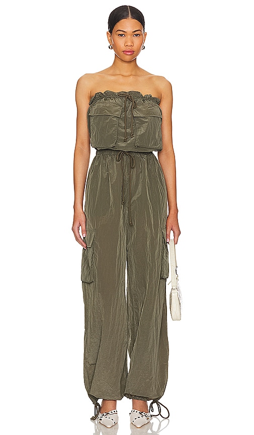 view 1 of 4 Noah Cargo Jumpsuit in Olive Green