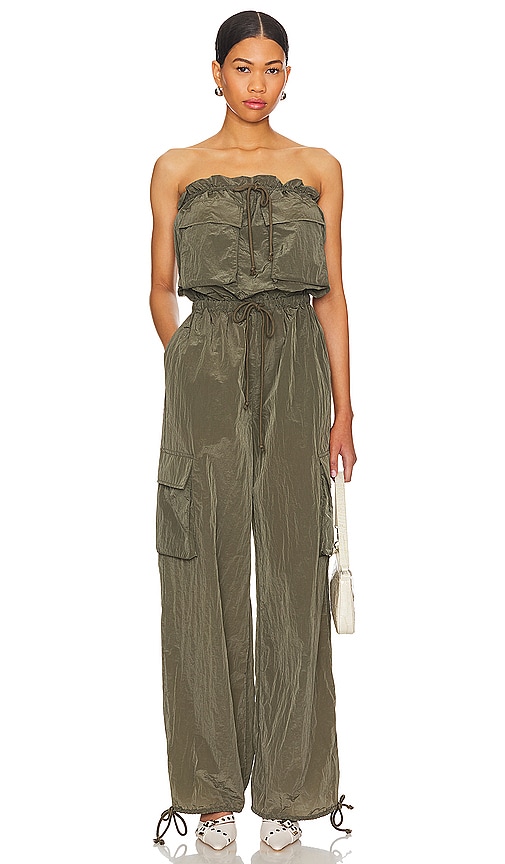 view 2 of 4 Noah Cargo Jumpsuit in Olive Green