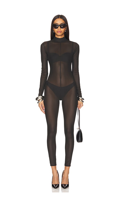 view 1 of 4 Rumi Mesh Jumpsuit in Black