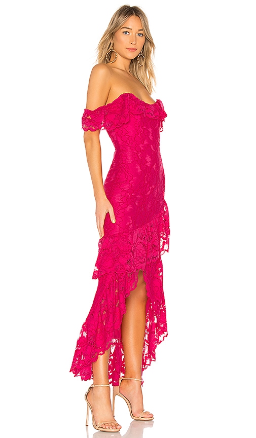 view 2 of 3 Rosewater Lace Gown in Hot Pink