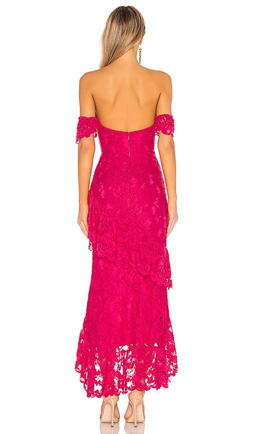 view 3 of 3 Rosewater Lace Gown in Hot Pink