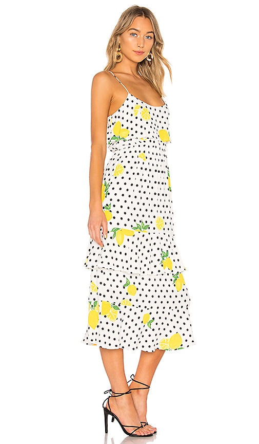 view 2 of 3 Theo Midi Dress in Lemon Polka Dot