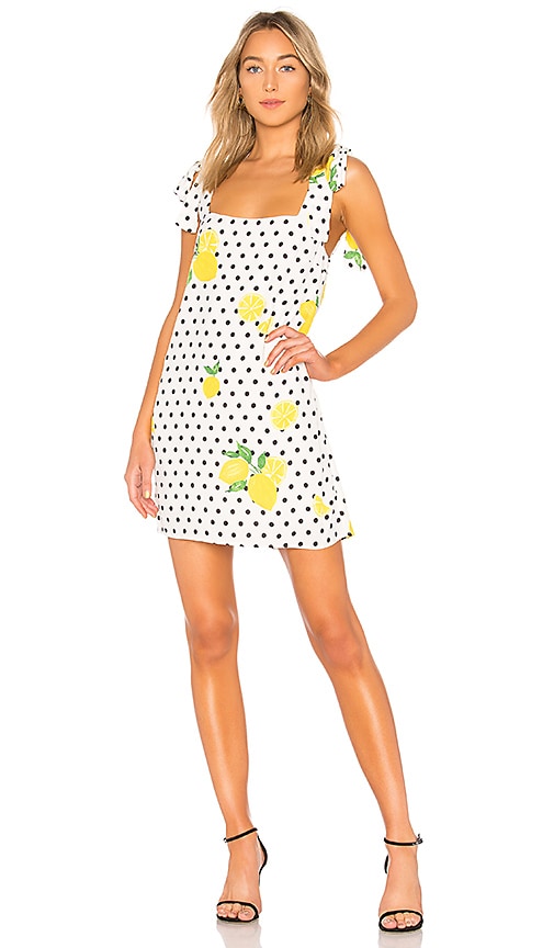 view 1 of 3 Jen Mini Dress in Lemon Polka Dot