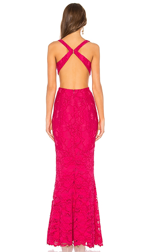 view 3 of 3 Eliot Lace Gown in Hot Pink