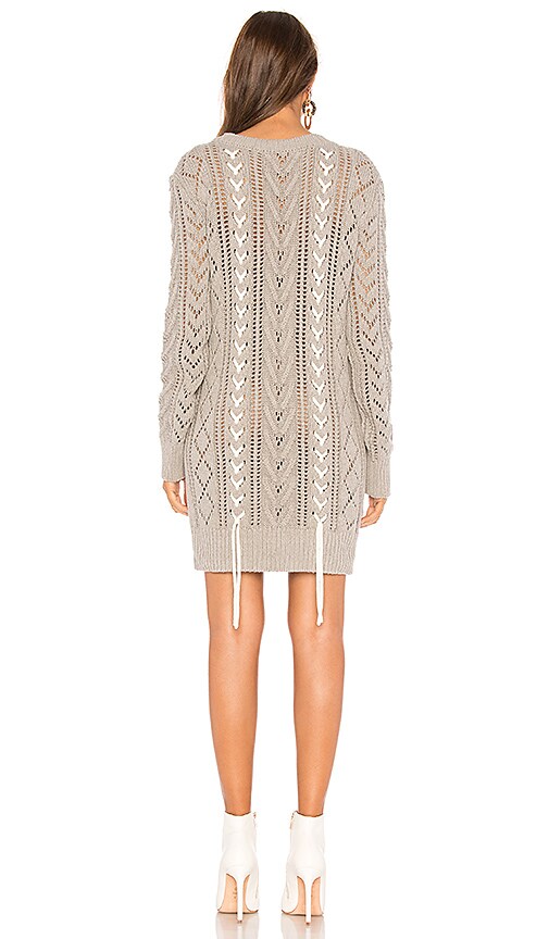 view 3 of 3 Lace Up Sweater Dress in Heather Grey