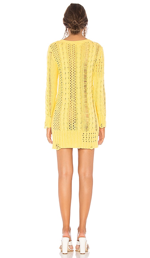 view 3 of 3 Distress Me Sweater Dress in Yellow