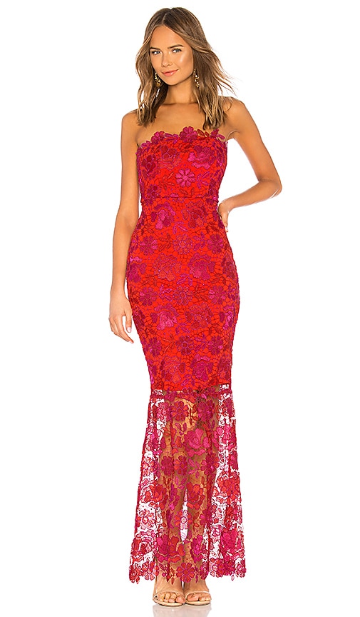 view 1 of 3 Teagan Gown in Magenta & Red