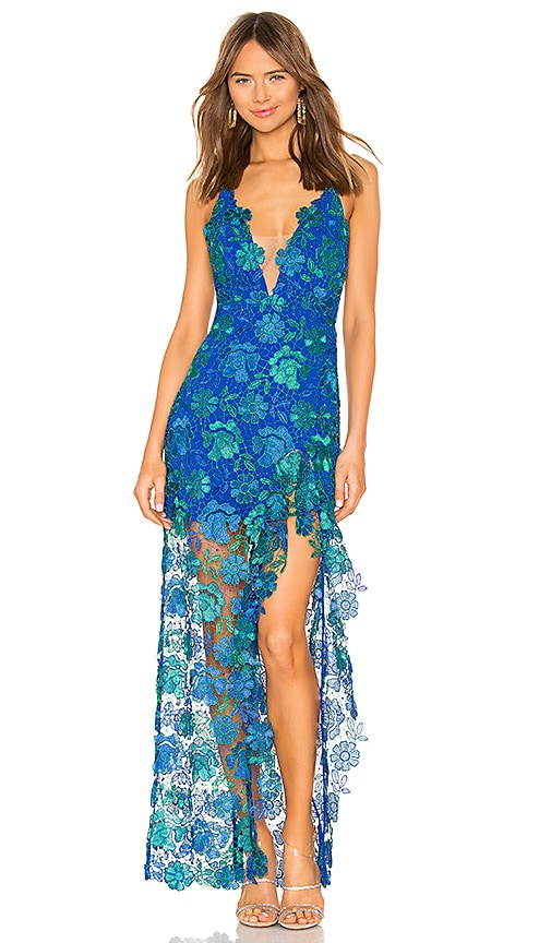 view 1 of 4 Tarron Gown in Green & Blue