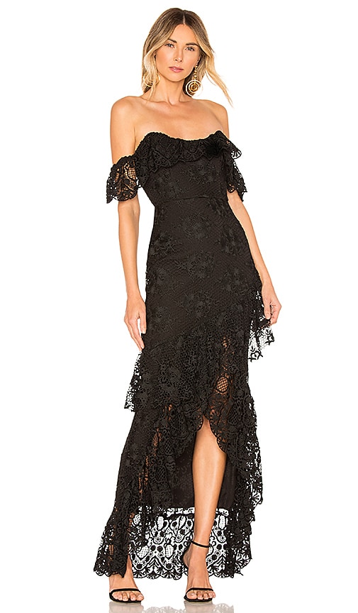 view 1 of 3 Rosewater Lace Gown in Black