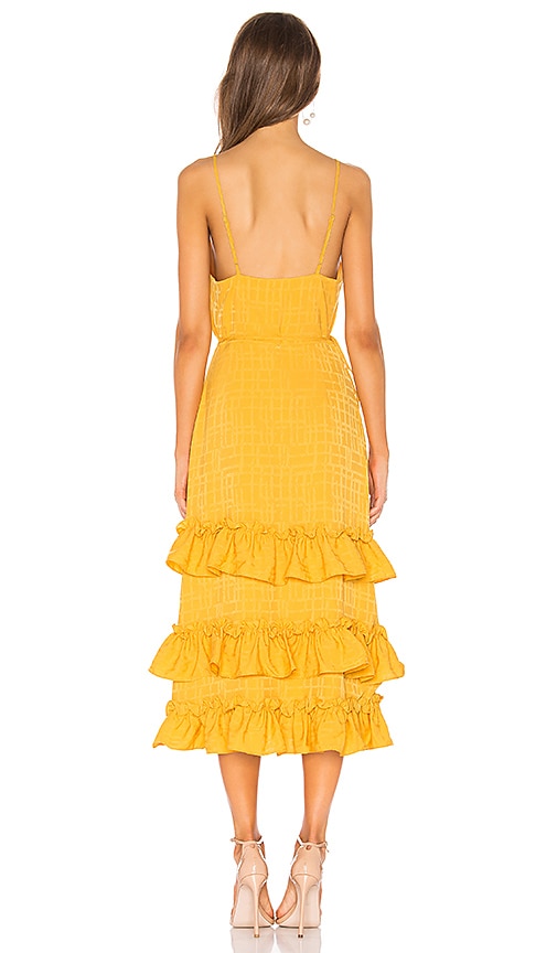 lucie midi dress in honey yellow