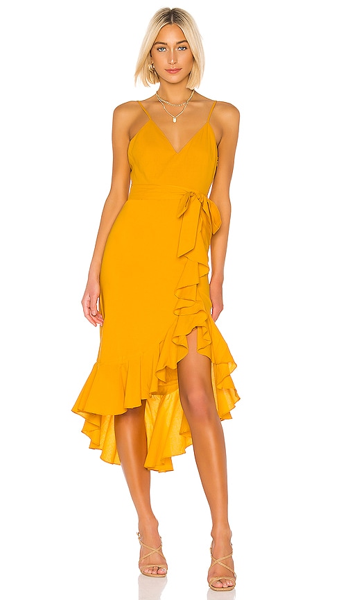 revolve mustard dress