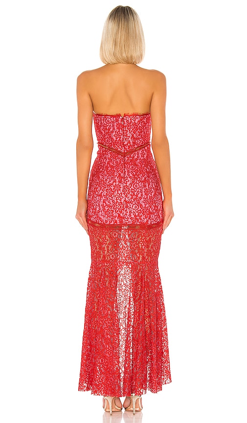 view 3 of 3 Keva Gown in Red & Pink