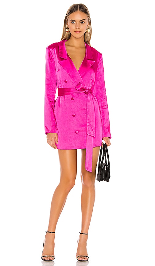 view 1 of 3 Kimber Blazer Dress in Magenta Pink