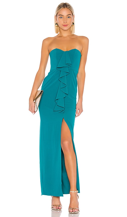view 1 of 4 Clara Strapless Gown in Ivy Green
