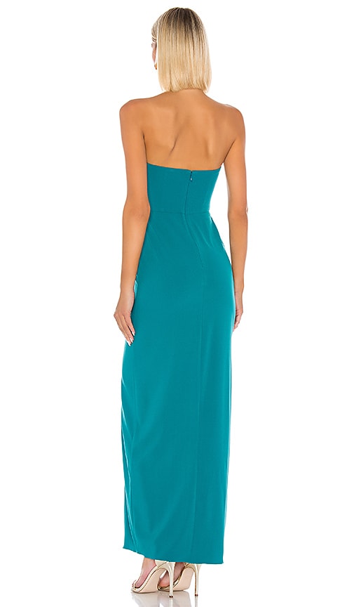 view 3 of 4 Clara Strapless Gown in Ivy Green