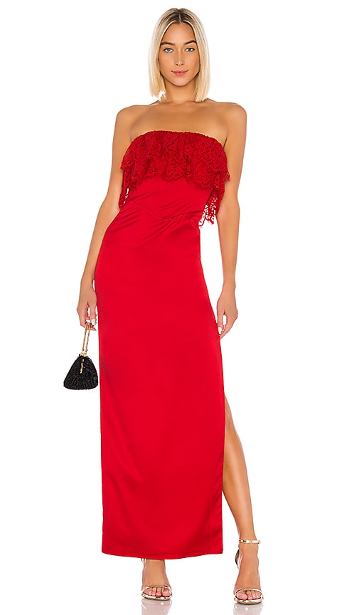 view 1 of 3 Sylvia Gown in Flame Scarlet