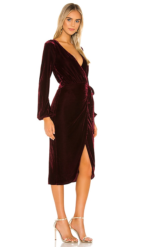 view 2 of 3 Adrianne Midi Dress in Wine Red