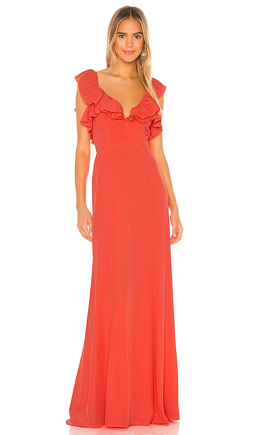 view 1 of 3 Mila Gown in Red Orange