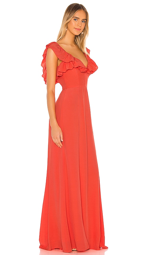 view 2 of 3 Mila Gown in Red Orange