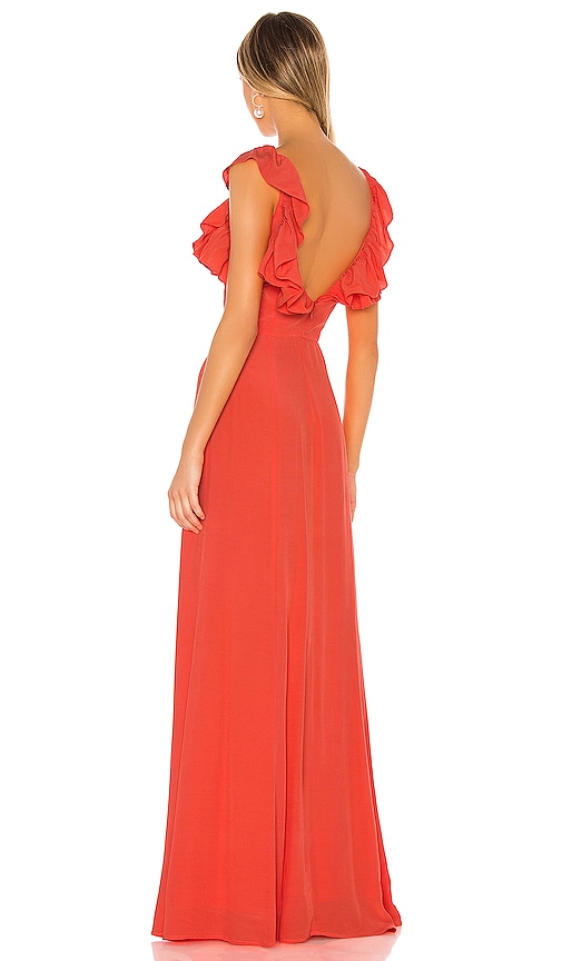 view 3 of 3 Mila Gown in Red Orange