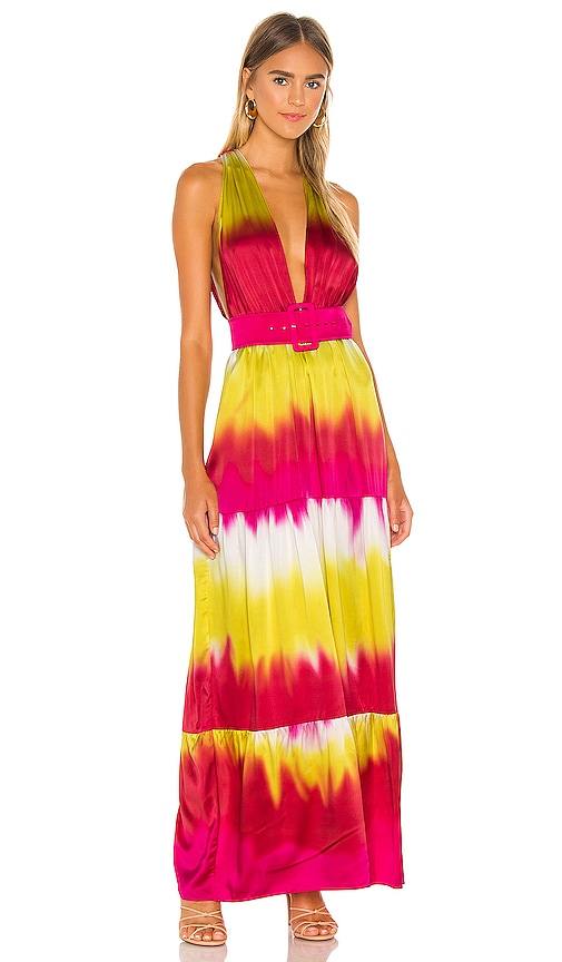 view 1 of 3 Lauren Maxi Dress in Pink & Yellow Tie Dye