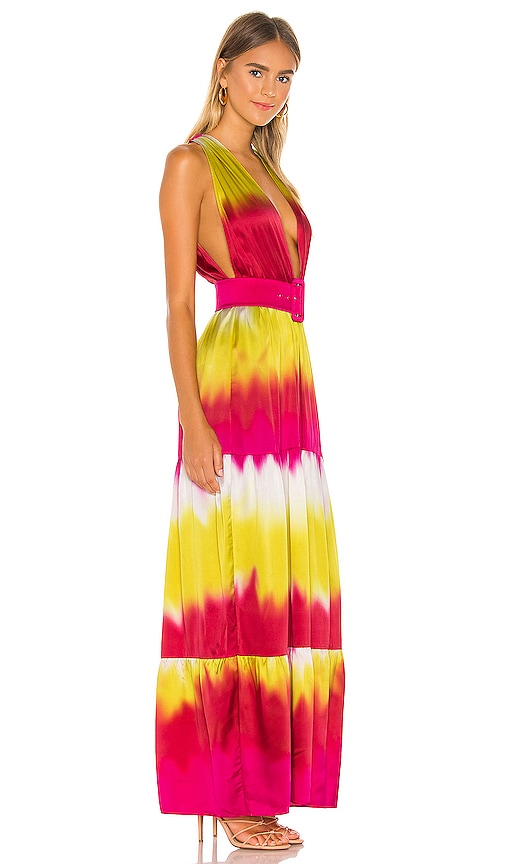 view 2 of 3 Lauren Maxi Dress in Pink & Yellow Tie Dye