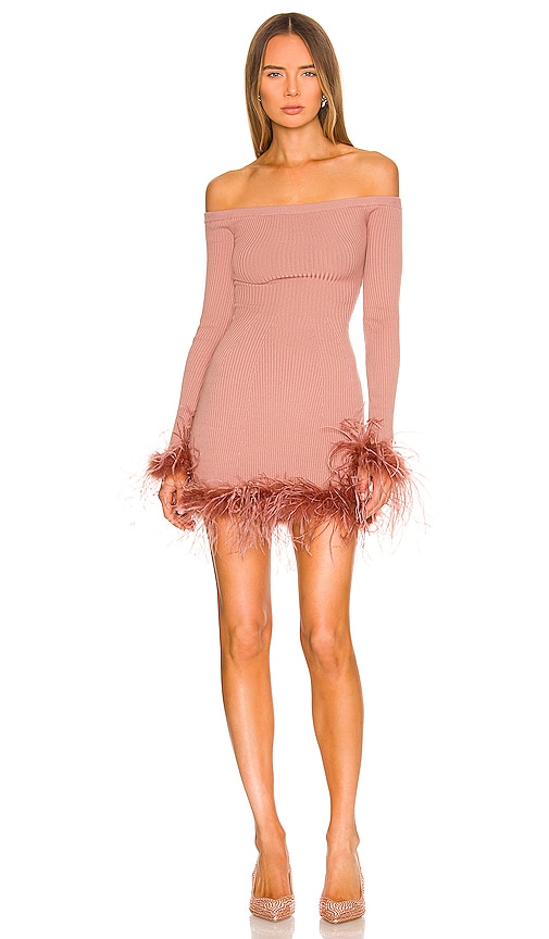 view 1 of 3 Ellerie Feather Knit Mini Dress in Mauve