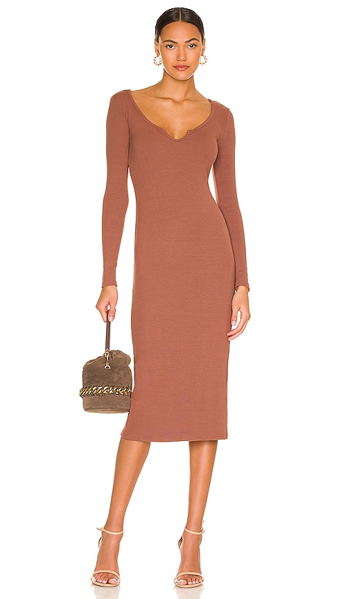 view 1 of 3 Leah Midi Dress in Coco Brown